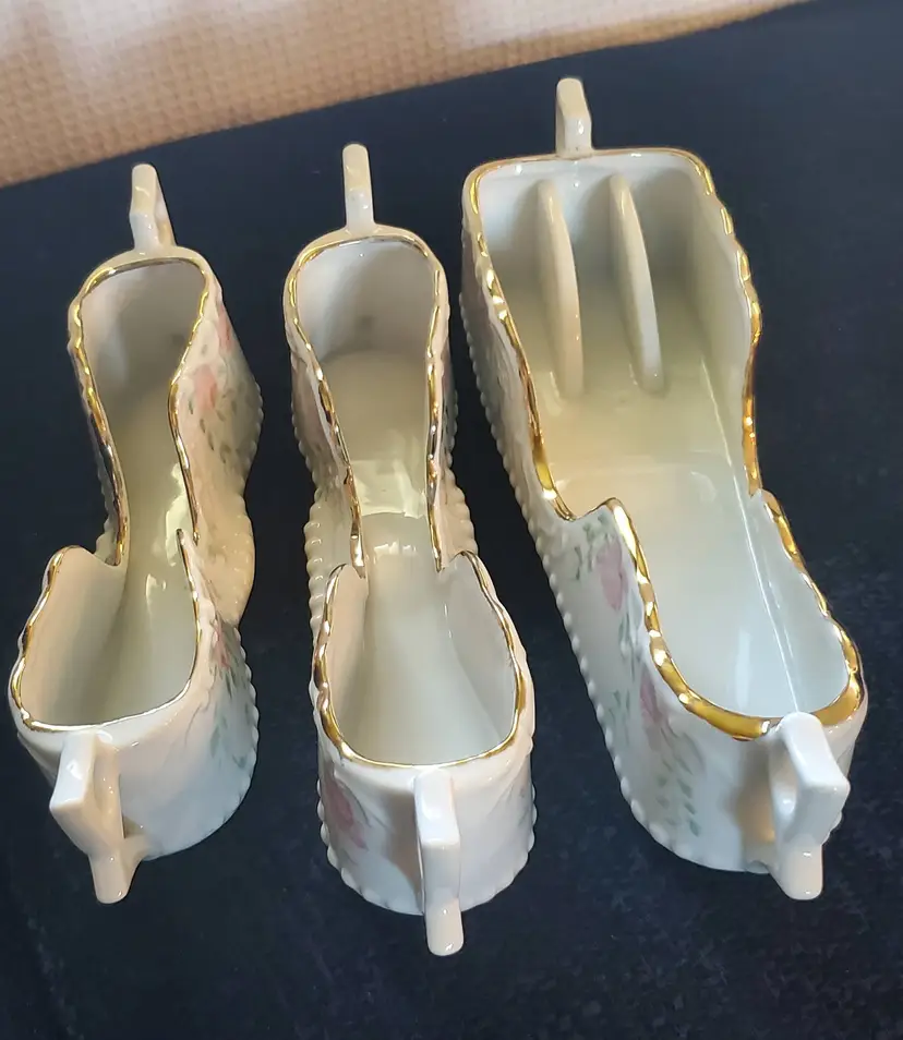 Vintage Porcrlain Stacking Spoon Holders- Set of 3-