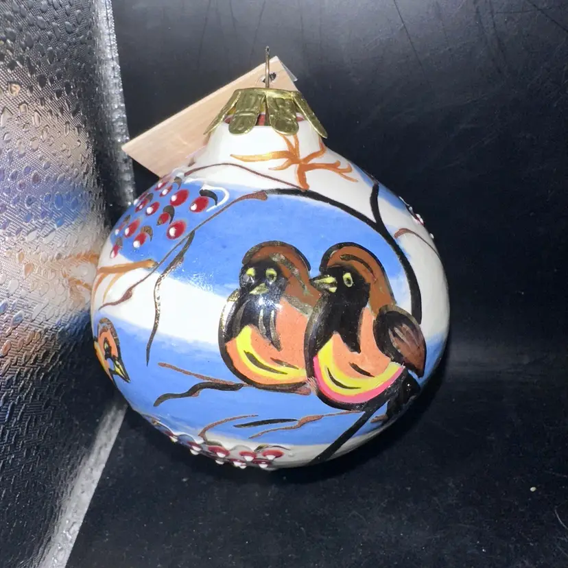 NOS Vintage Heritage International Hand Painted Ceramic Ornament Uzbekistan