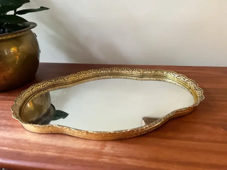 Vintage Gold Metal Decorative Vanity Wall Mirror