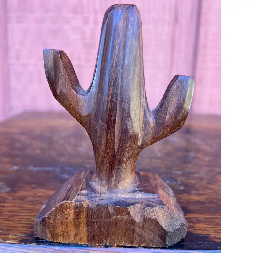 (Iron)wood Carved Cactus. Mexico Sticker.