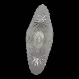 VINTAGE ANCHOR HOCKING STAR OF DAVID GONDOLA BOAT DISH 9-1/4” CLEAR GLASS