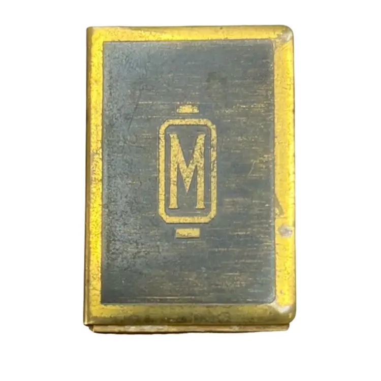 Matchbox Cover Horse & Jockey Engraving Gold Tone