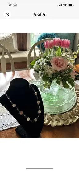 Sterling Silver Smoothed Rose Quartz-round Stone Necklace, 20” Long