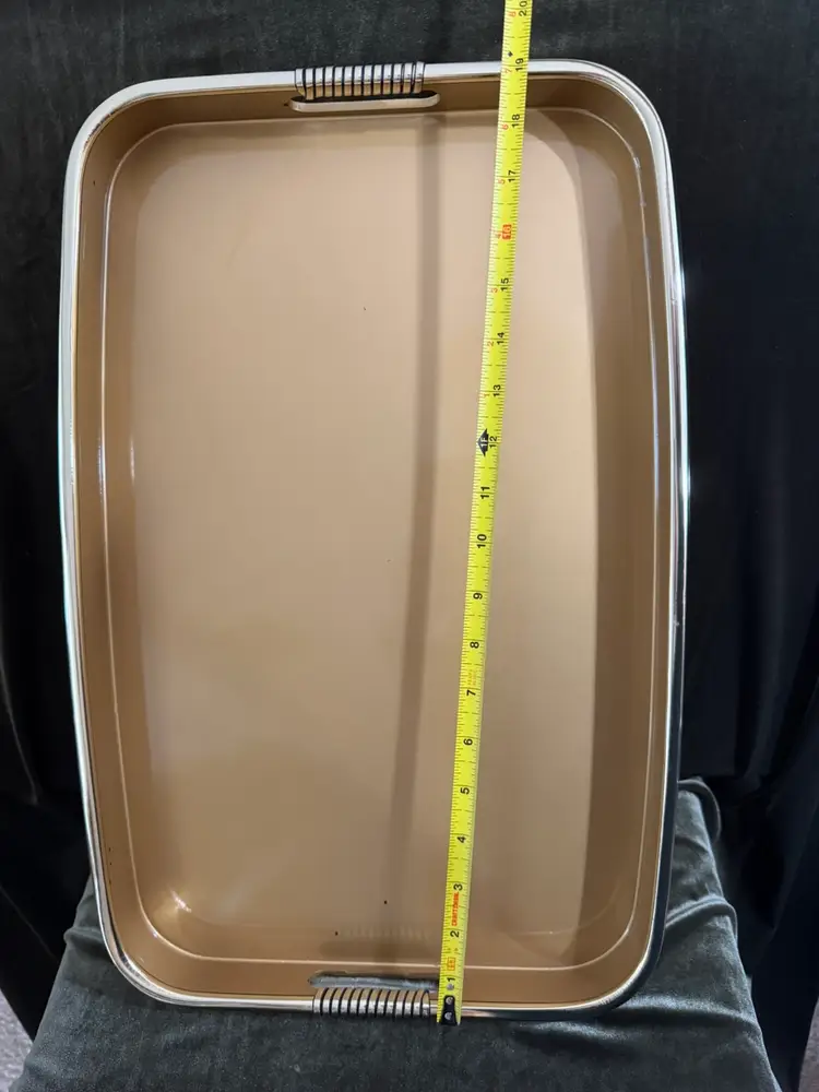 #01 Vintage Gold George’s Briard Designs Lacquerware Tray ~18”x 12”