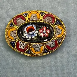 #07 (1.5”) - Vintage Micro Mosaic Brooches Choice Out Of (10) From 1.25” To 2.75”