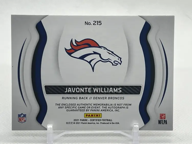 2021 Certified Javonte Williams /299 RPA