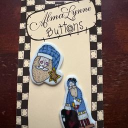 Alma Lynne Vintage Ceramic Christmas Santa Buttons