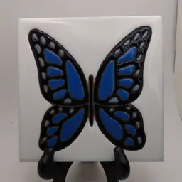 CLP Pottery Butterfly Trivet 6 x 6" Square