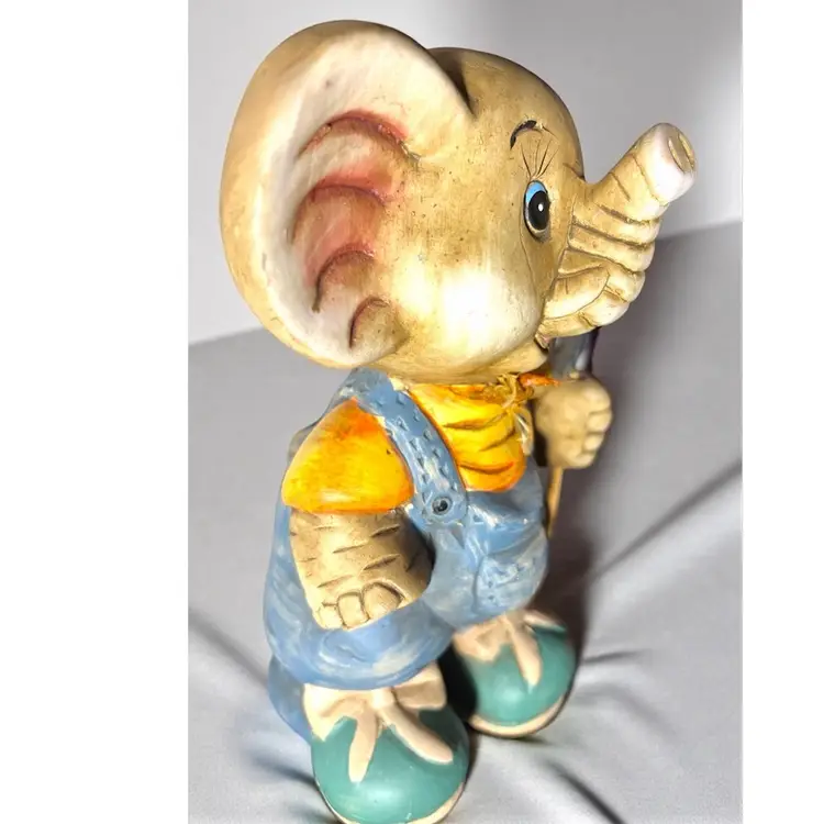 Vintage Ceramic Gardening Elephant Anthropomorphic 1990s? - 7” x 4” x 3.5”