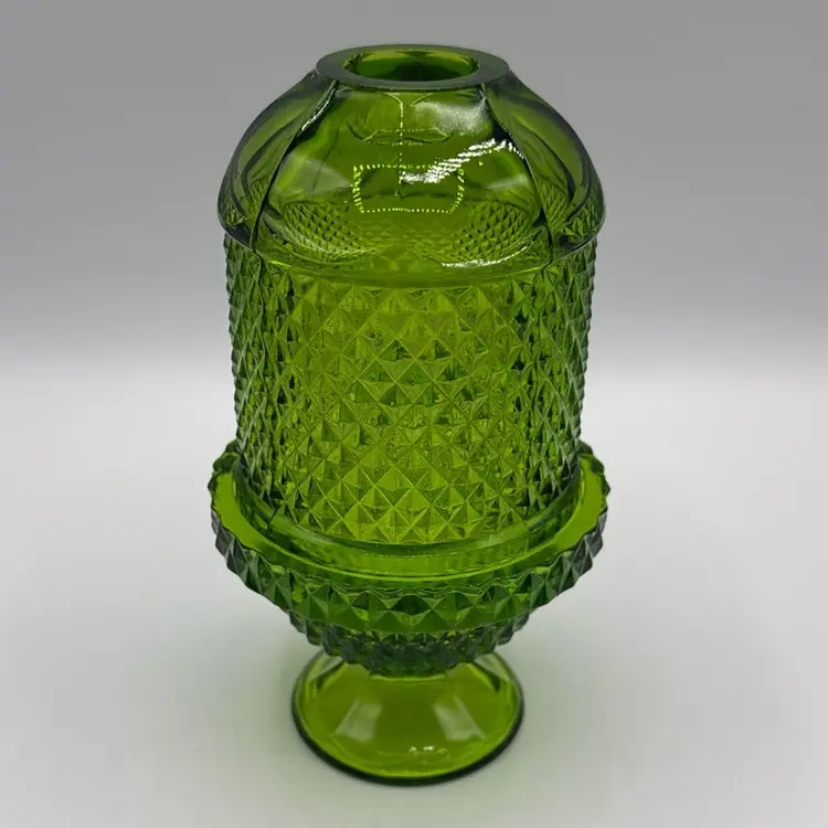 Viking Glimmer Diamond Green Glass Point Fairy Lamp