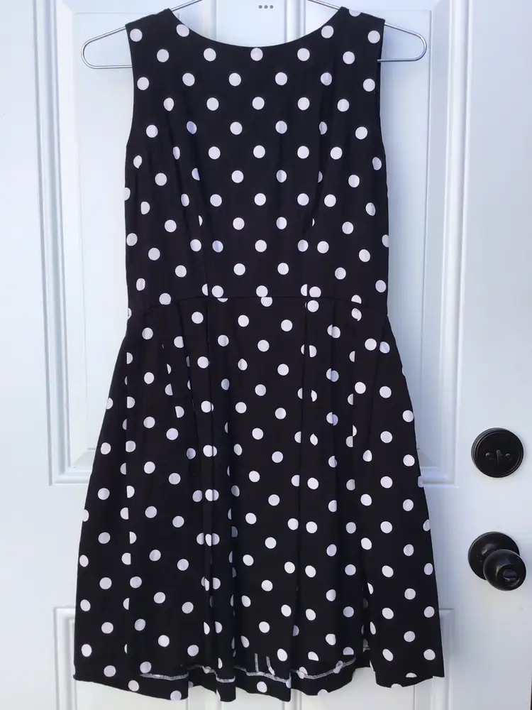 Vintage Rosario Polka Dot Black and White Sleeveless Cocktail Women’s Dress