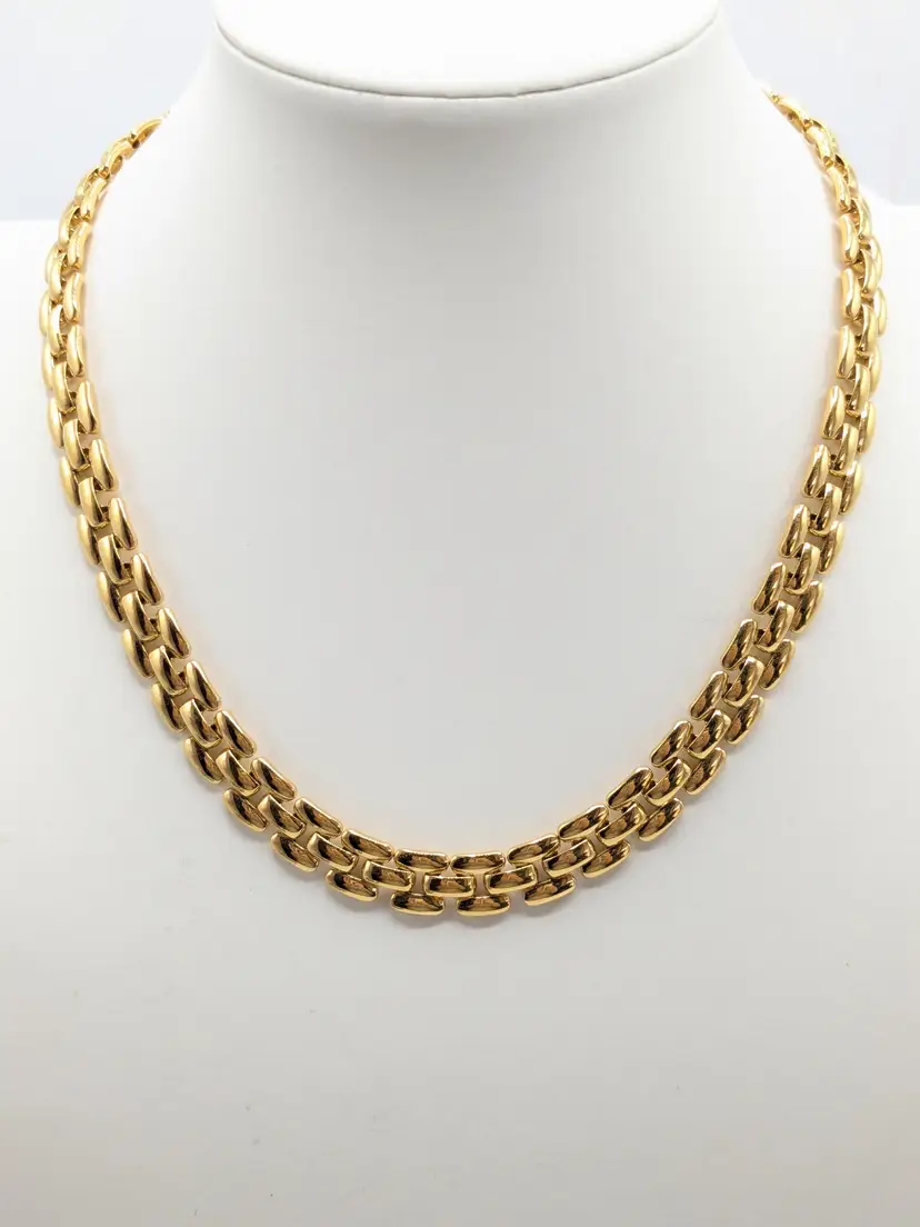 Vintage Napier Double Link Chain Necklace Gold Tone