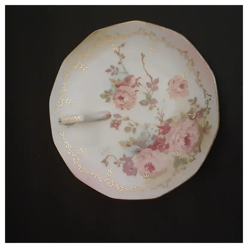 Royal Crown "Chantilly Rose" Pattern Nappy/Lemon Plate, Made in England 1948