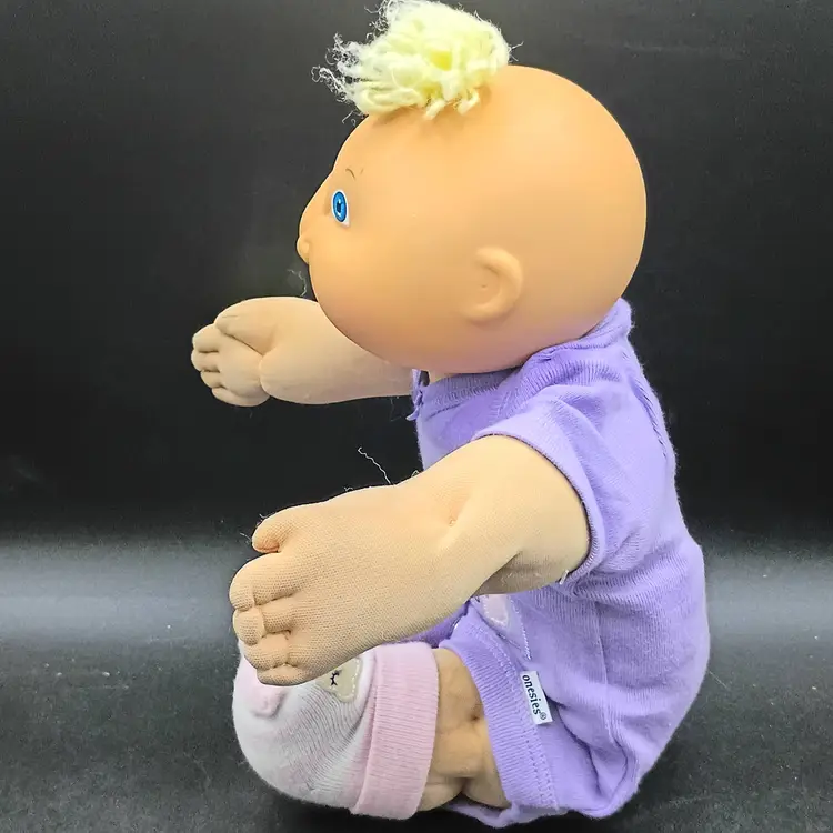 Vintage Cabbage Patch Preemie Blonde Tuff Blue Eyes Blue Signature 1985