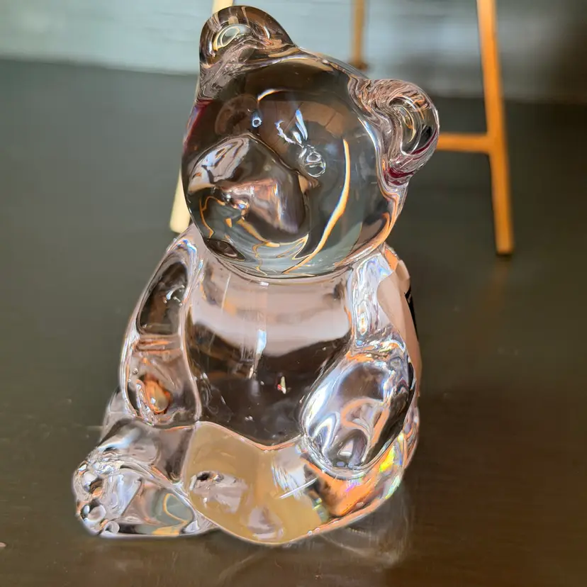 Princess House Vintage Bernie Teddy Bear Lead Crystal PaperWeight