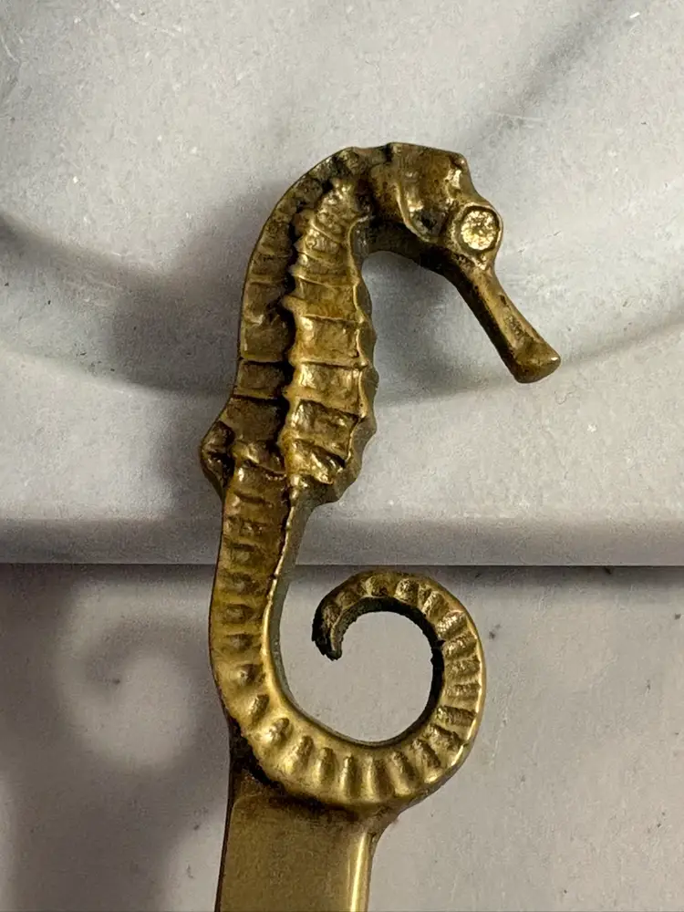 Solid Brass Seahorse Letter Opener Office Desk