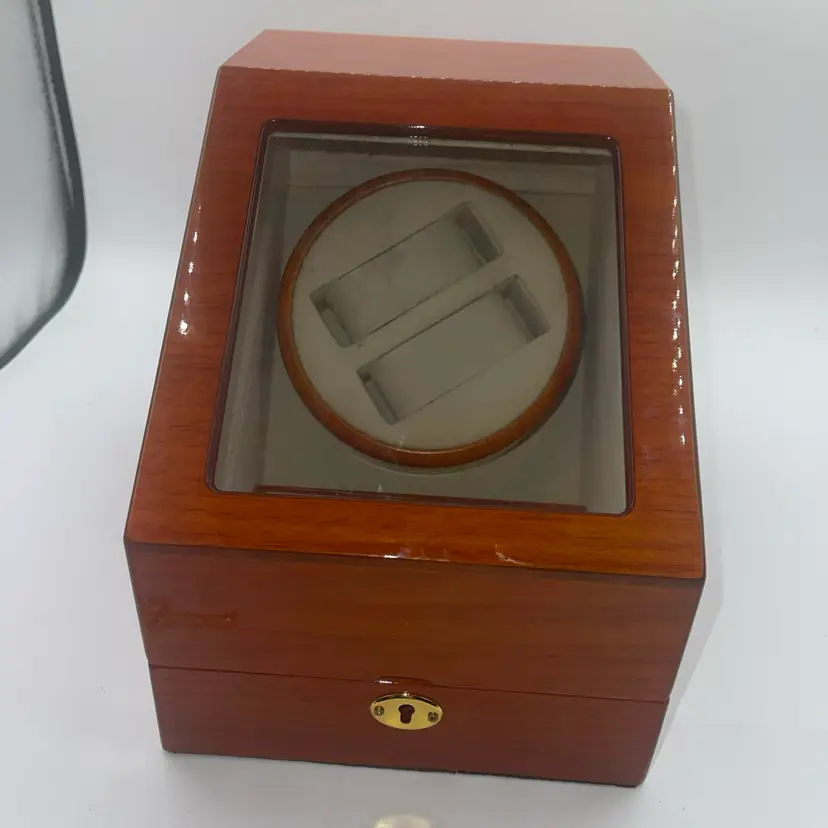 Dual Watch Automatic Winder Display Case Rotation for Double Storage Plus 3