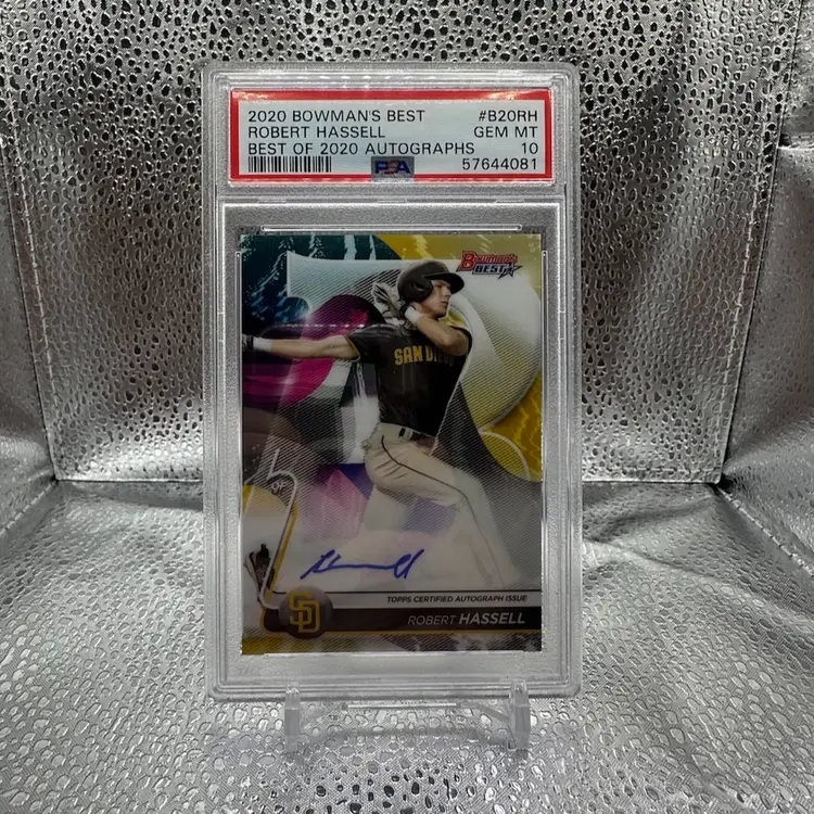 Robert Hassell III 2020 Bowman’s Best Auto PSA 10 Washington Nationals