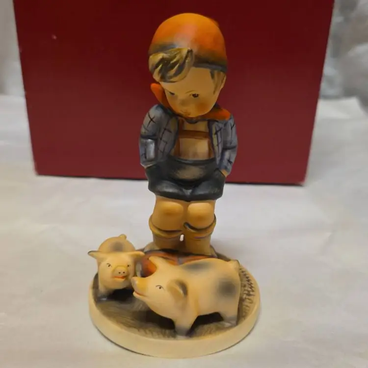 Vintage 1970s Hummel "Farm Boy" With Pigs Figurine Goebel West Germany