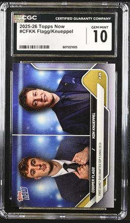 COOPER FLAGG & KON KNUEPPEL 2025 TOPPS NOW #CFKK Draft Night Rookie RC CGC 10
