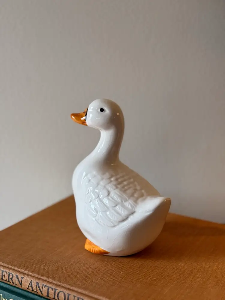 Vintage Ceramic Duck or Goose with beautiful crazing – Made in Taiwan