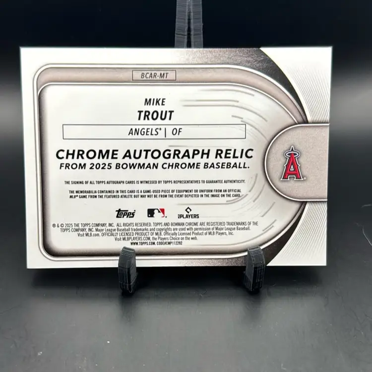 2025 Bowman Mike Trout Auto 25/25 Bookend Los Angeles Angels