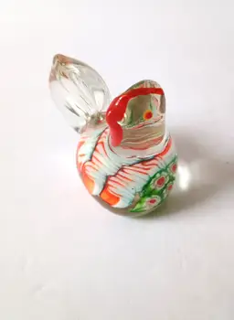 Small Millefiore Chicken Hen Glass Figure