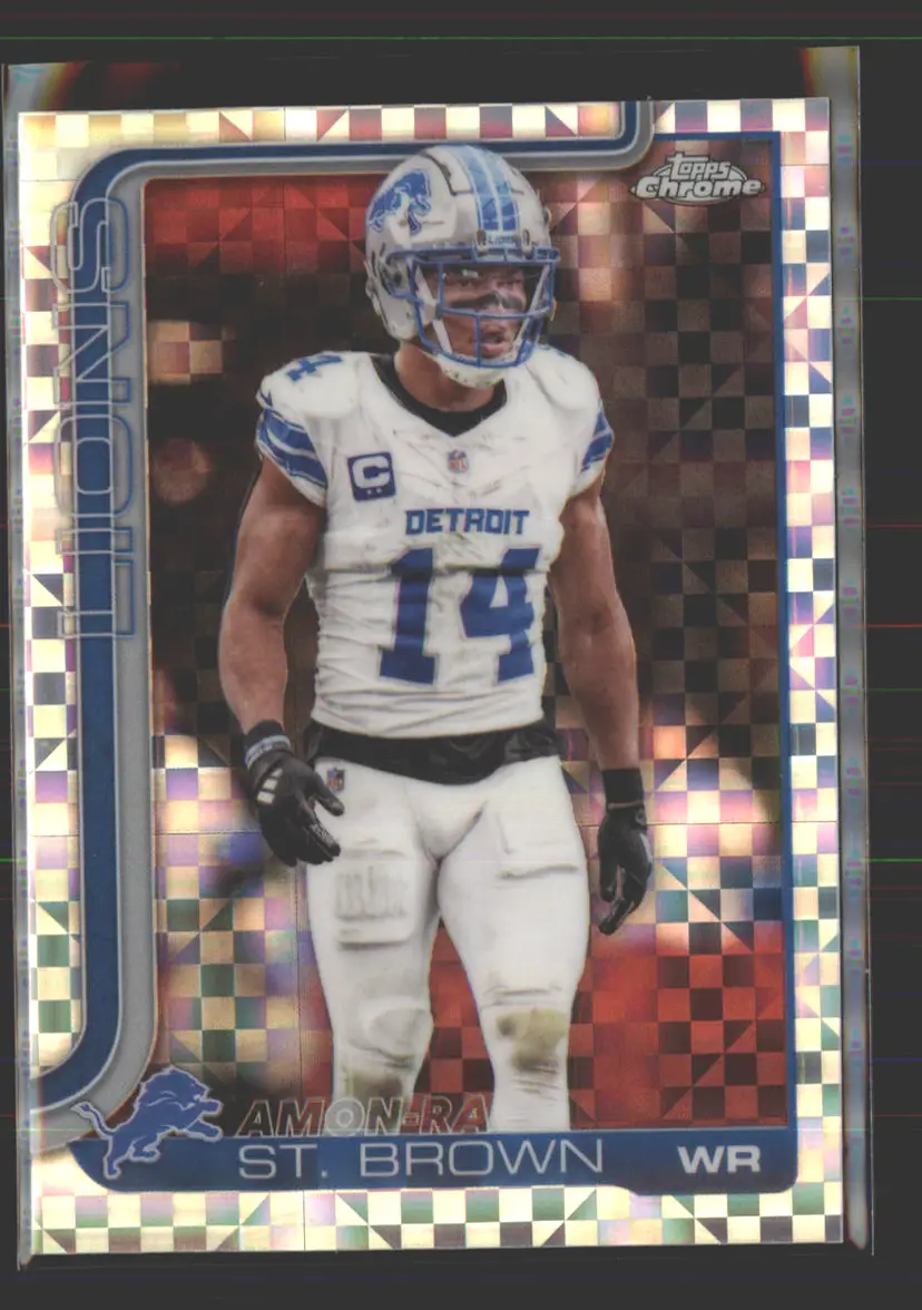Amon-Ra St. Brown 2025 Topps Chrome X-Fractor #98 - (142) - Detroit Lions