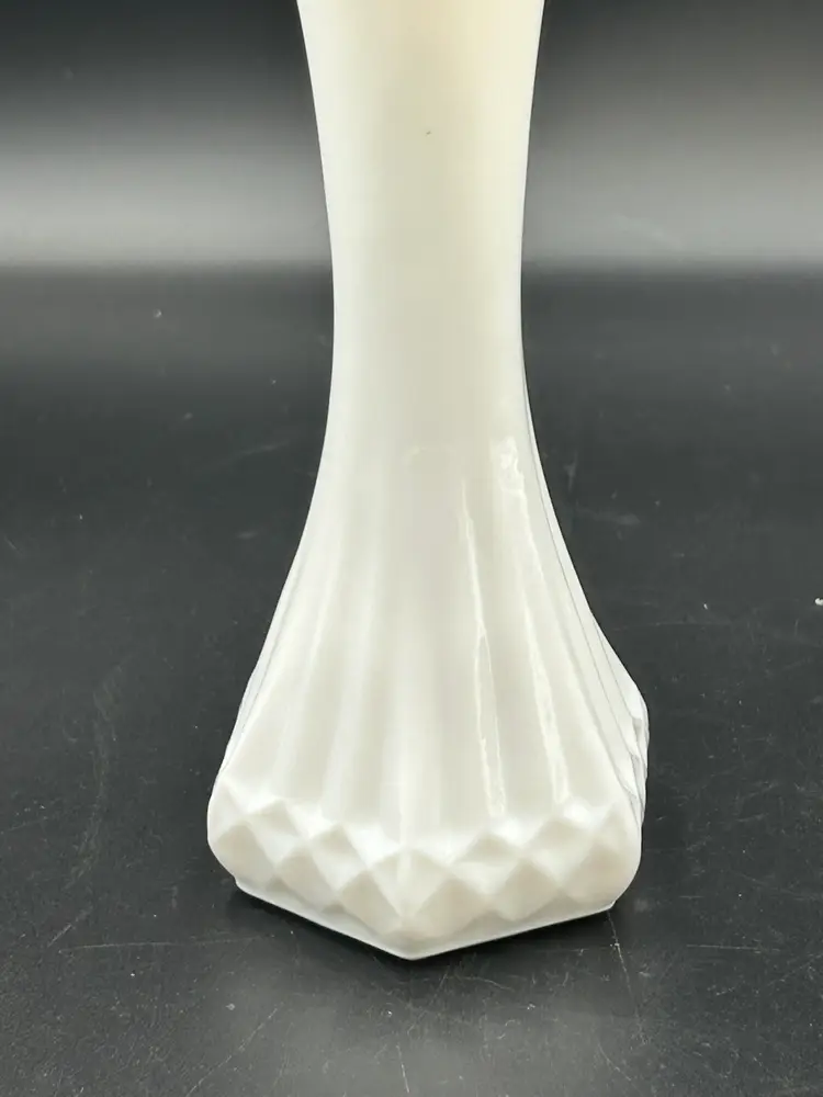 Vintage 1960 Hoosier Milk Glass Bud Vase 6”