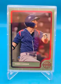 Owen Caissie 2025 Pulse Meridian Baseball RC SSP Red Foil 12/25 Miami Marlins