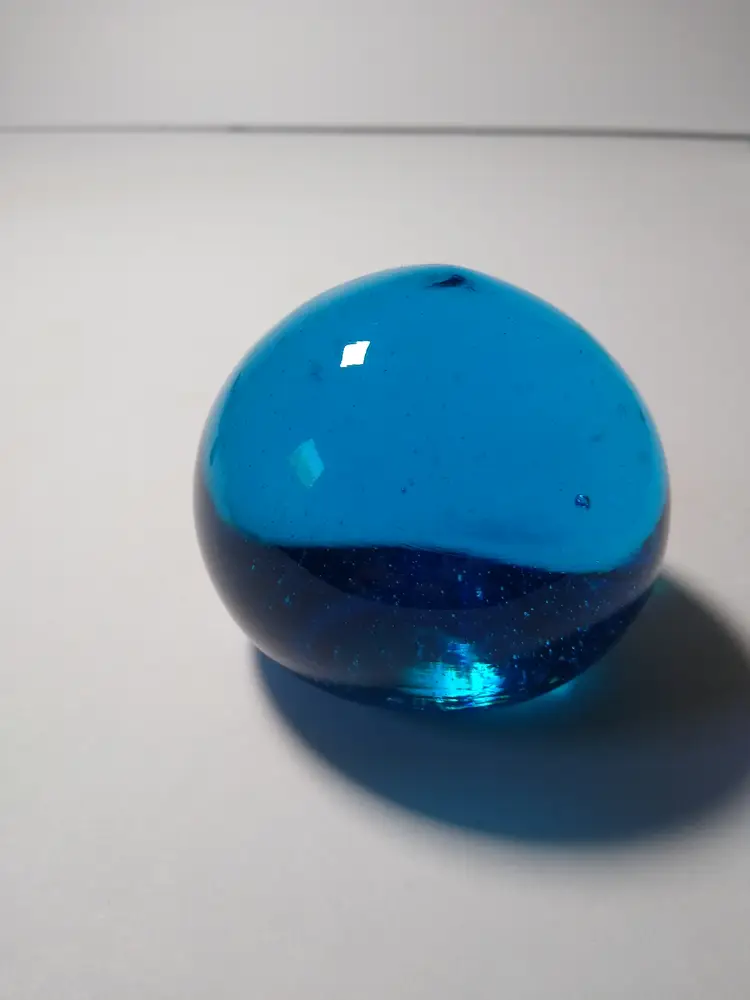 Blue Glass Paperweight