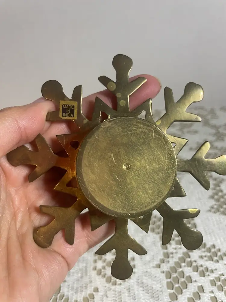 Brass Snowflake Votive Holder