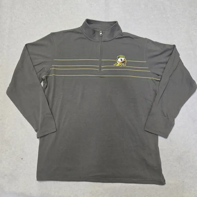 Captivating Oregon Ducks Mens XL Gray 1/4 Zip Pullover