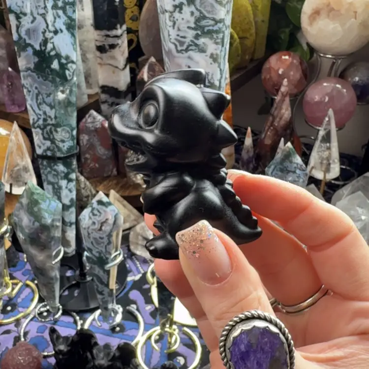 Cartoon Dino Black Obsidian