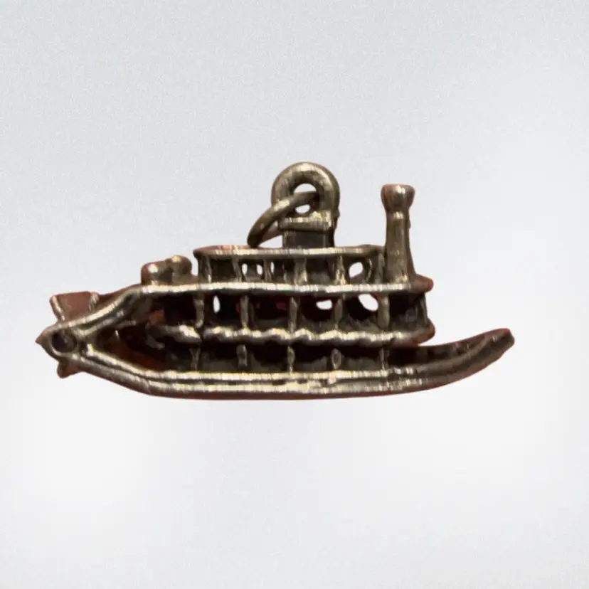 Vintage MCM Sterling Silver Beaucraft Paddle Steamboat 1” w/ Moveable Paddle Wheel, 4.5g