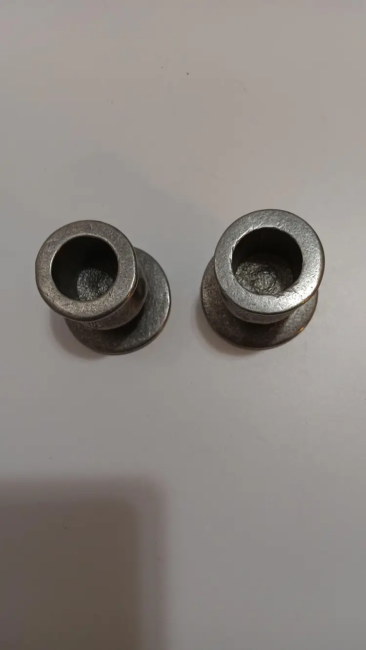 Pair Of Wilton Armetale Candle Holders; Primitive Style