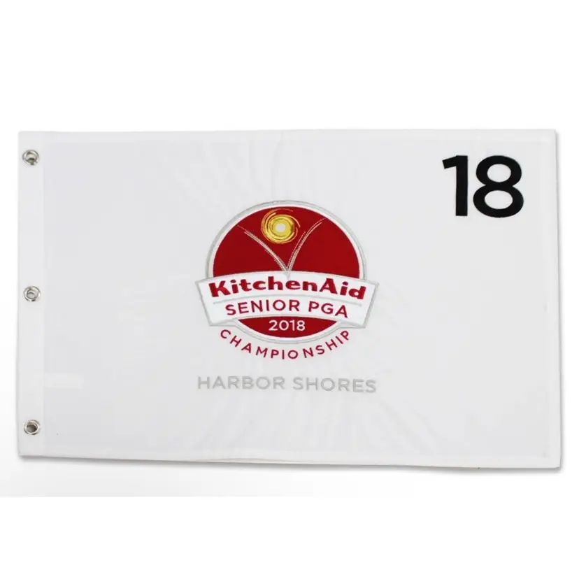 2018 Senior PGA KitchenAid Embroidered Golf Pin Flag Harbor Shore- White