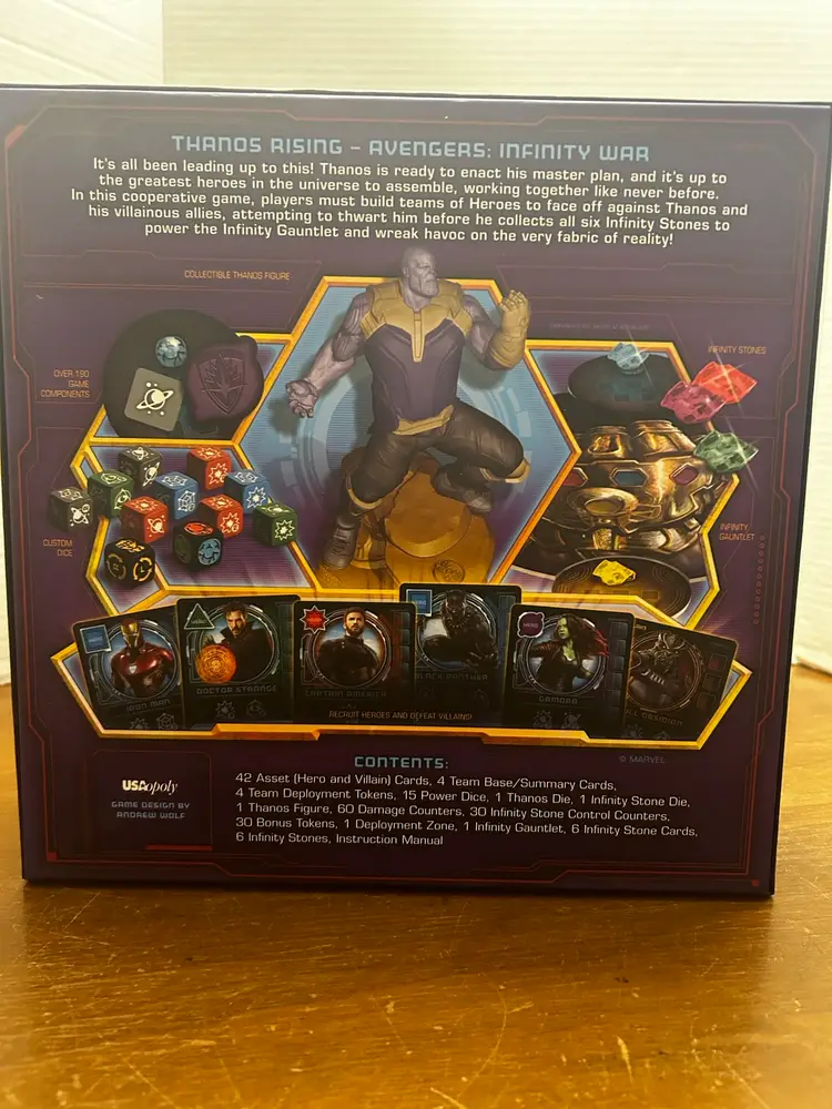 Thanos Rising Marvel Avengers Infinity War Cooperative Card and Dice Board Game