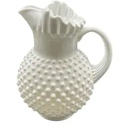 Vintage Fenton Large Quart Hobnail Milk Glass Pitcher