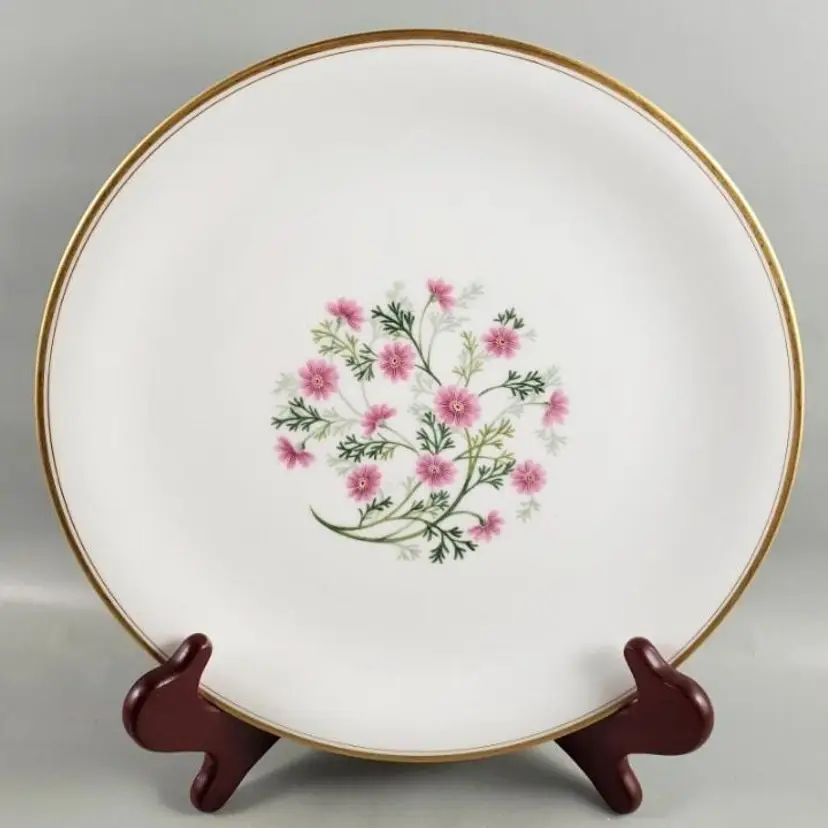 Vintage 1930s Noritake 5297 Pink Cosmos Gold Porcelain Serving Platter Japan