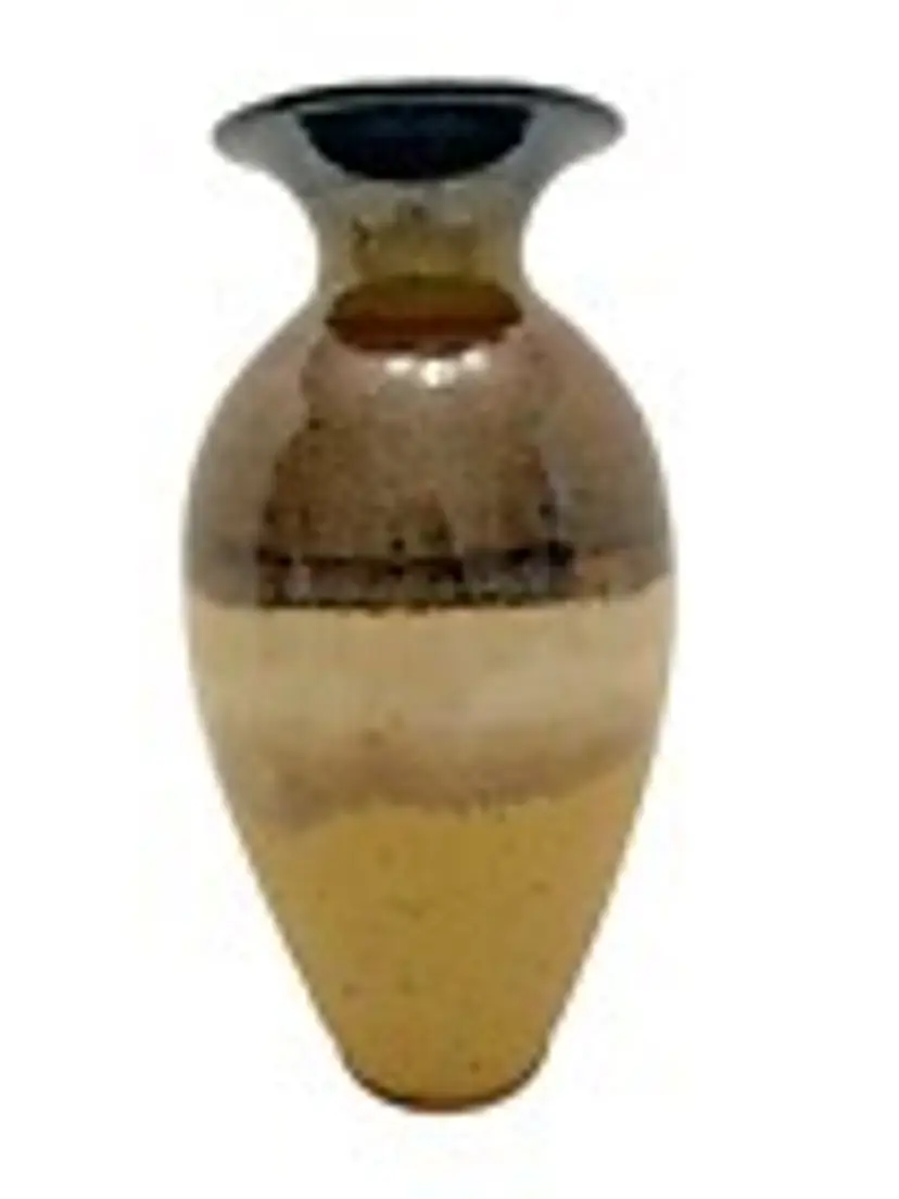 Vase Ceramic Studio Pottery Signed Marzyck Glaze MultiColor 8 1/4 Inch Tall