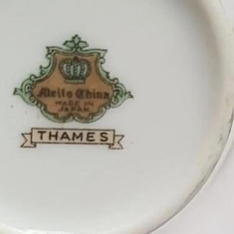 Vintage Thanes Floral Porcelain Creamer with Blue Trim