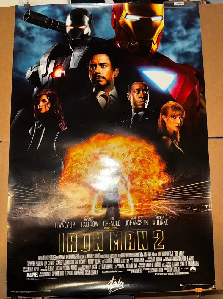 Iron Man 2 Movie Poster Signed By Stan Lee At NYCC 2010/2011 Poster In Very Good