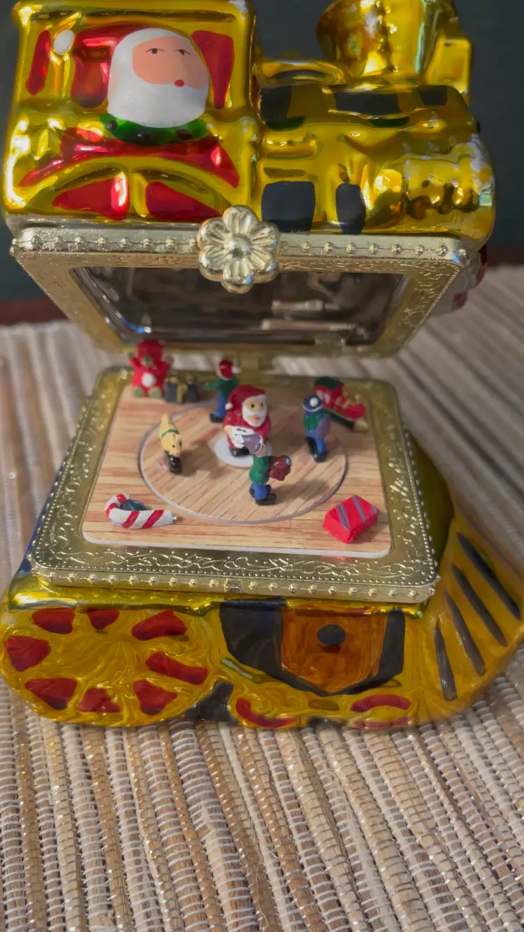 Christmas Train Music Box 4"H