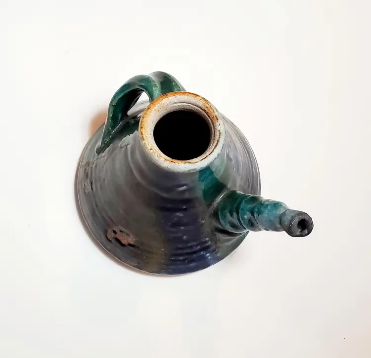 Studio Art Pottery Signed Handmade Rustic Jug with Spout