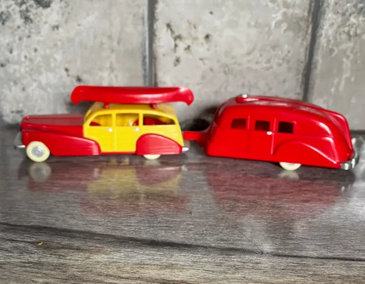 Camping Plastic Toy Set Canoe Trailer Station Wagon 2000 Binary Arts Corp