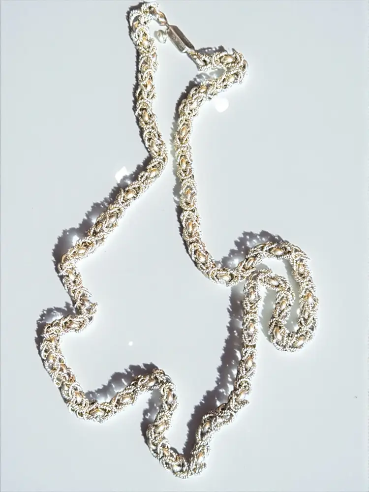 Vintage Taxco Sterling Silver Intricate Chain Necklace 24” 55 Grams