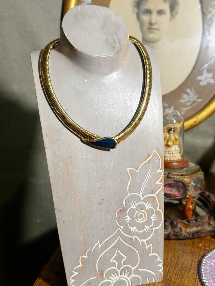 Vintage Goldtone Monet Omega Necklace