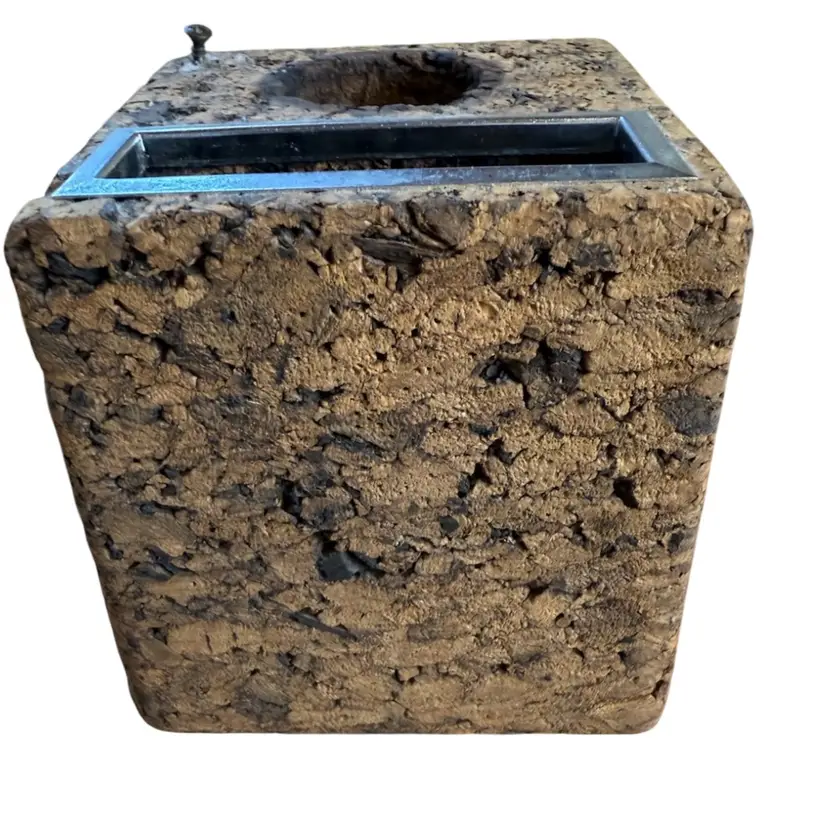 Cork office organizer on spinning base