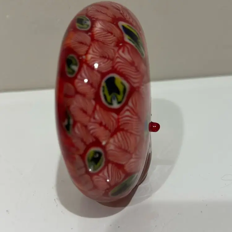 Vintage Millefiori Peacock Paperweight